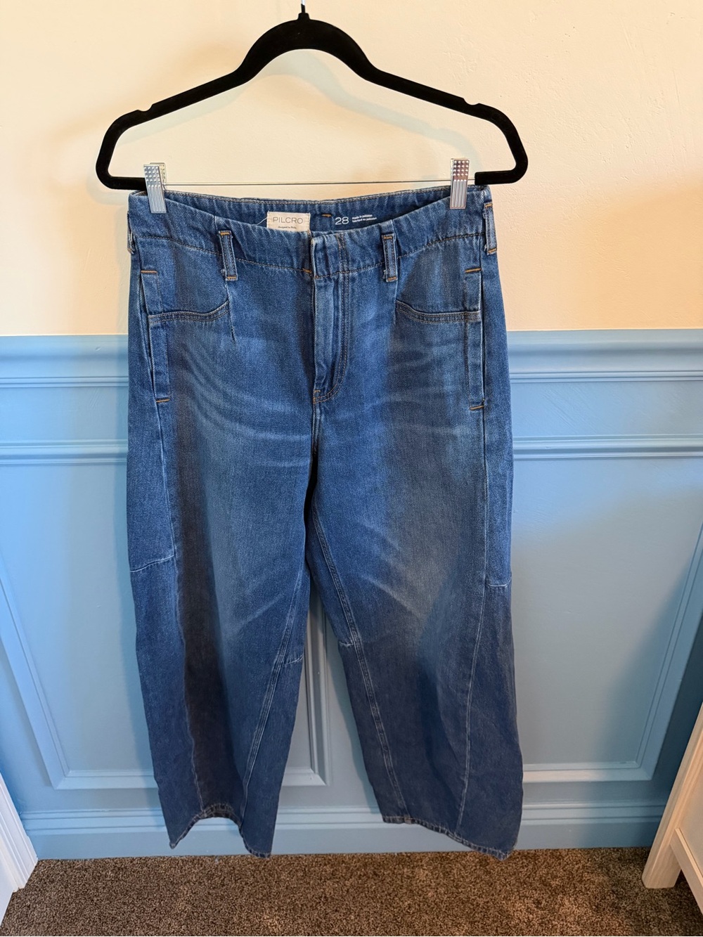 Anthropologie Pilcro high-rise barrel jeans full length
